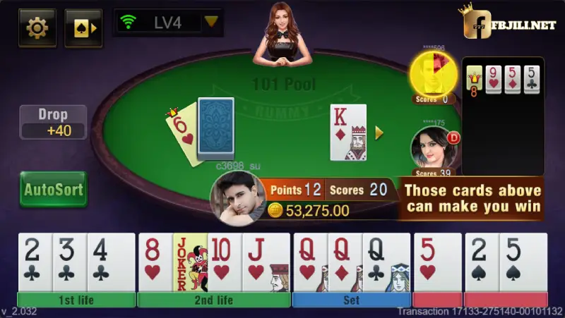 A variation of Rummy where players accumulate points